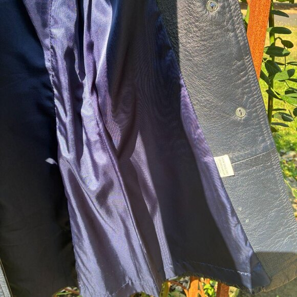 vintage blue leather button up jacket ~ New England Leather ~ STUNNING - Picture 5 of 5